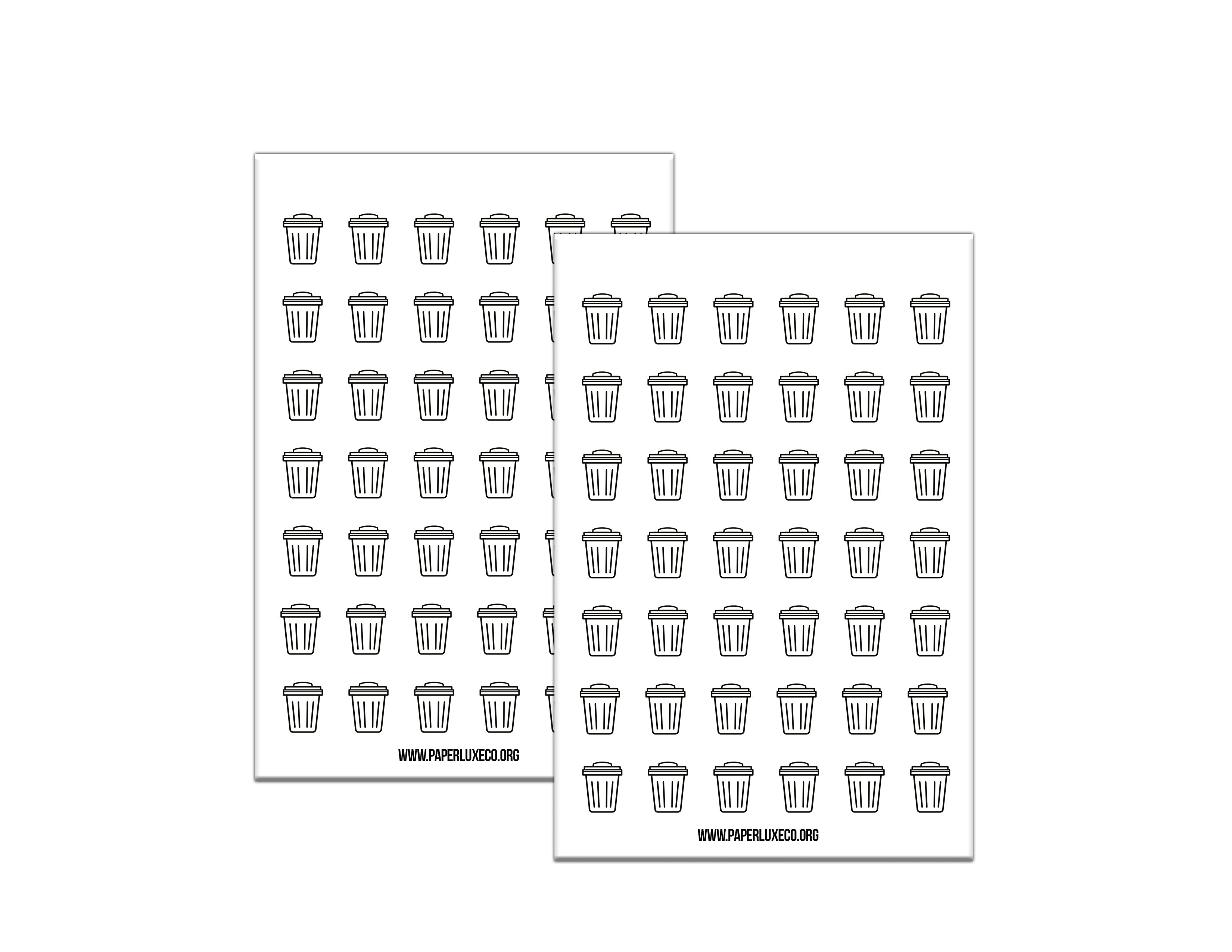 Trash can icon sticker sheet