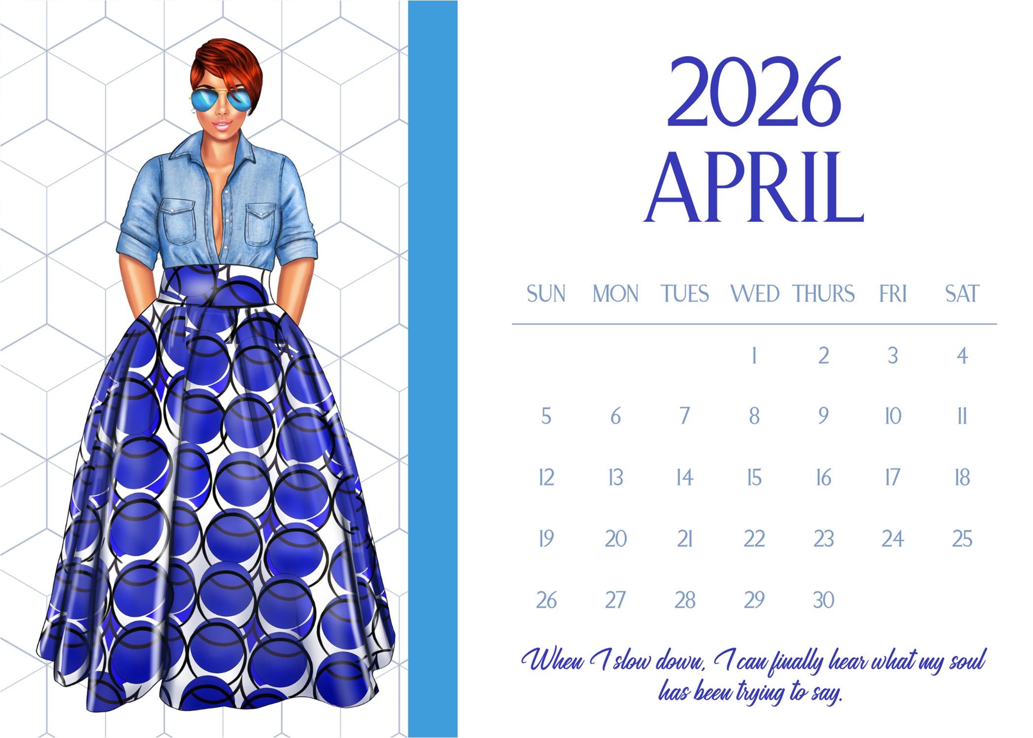 2026 Desk Calendar with Easel