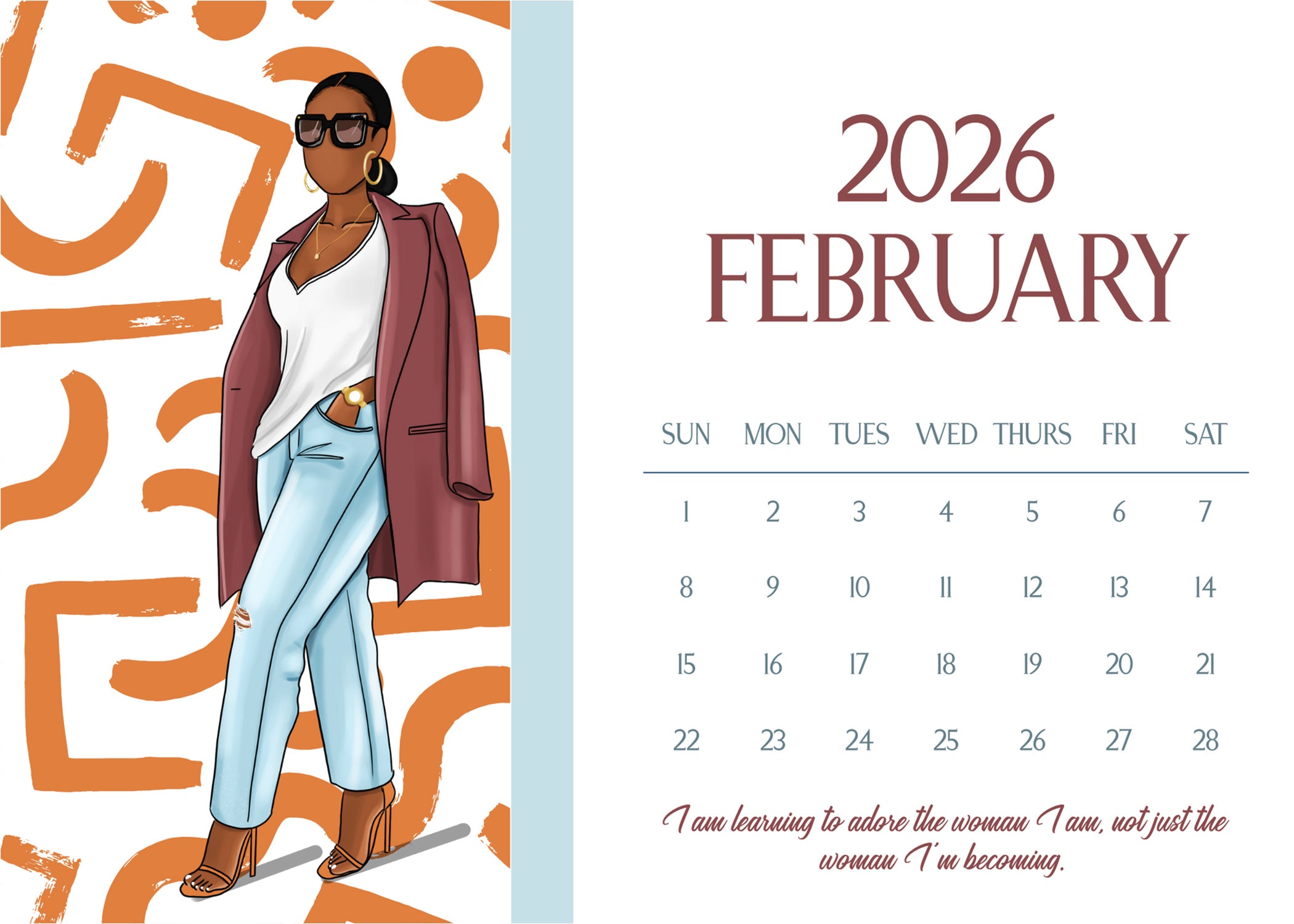 2026 Desk Calendar with Easel