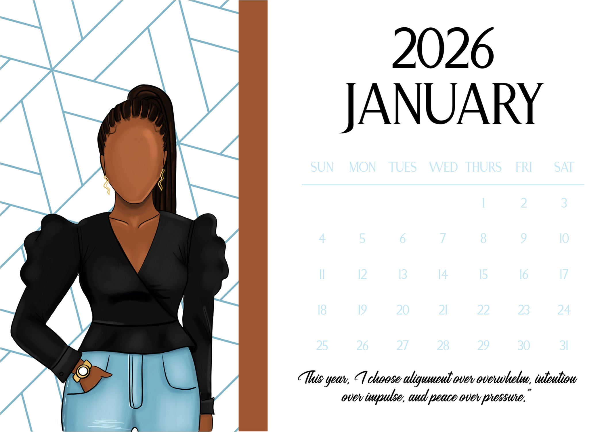 2026 Desk Calendar with Easel
