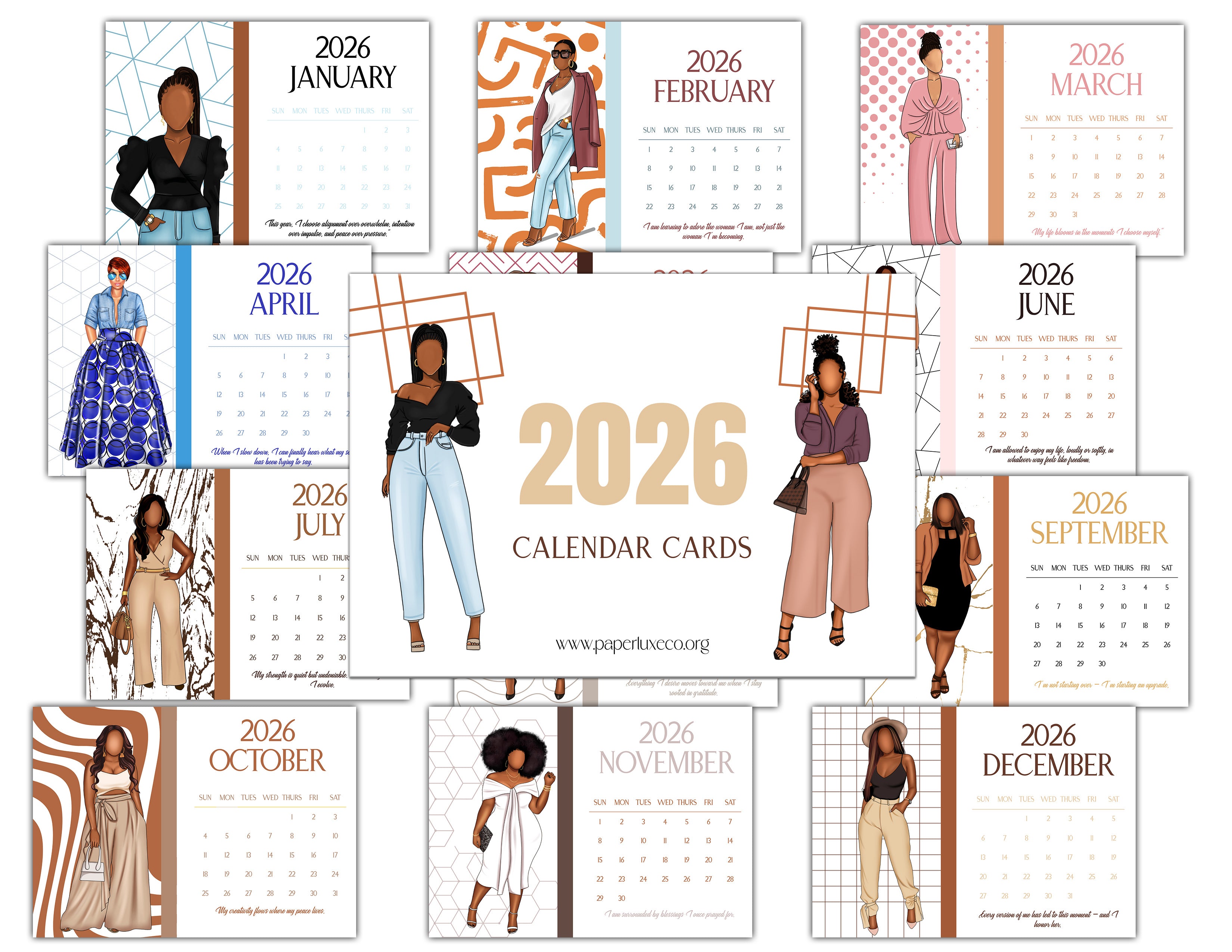 2026 Desk Calendar with Easel