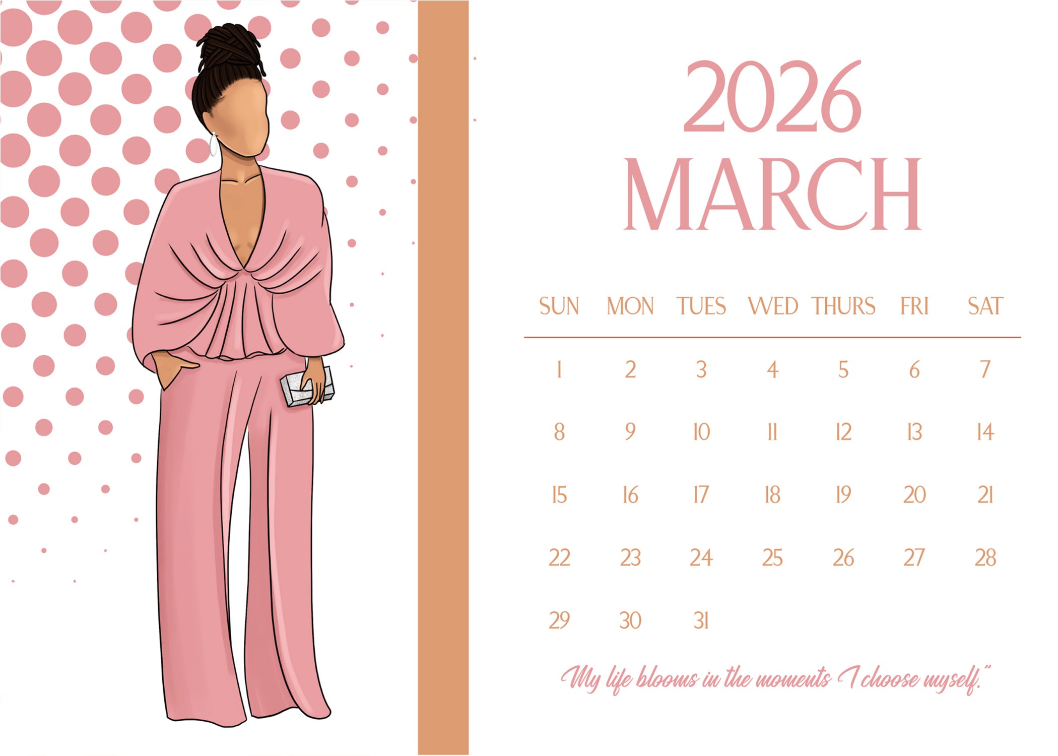 2026 Desk Calendar with Easel